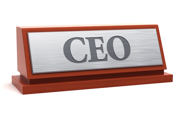 Titel des CEO Chief Executive Officer auf dem Typenschild