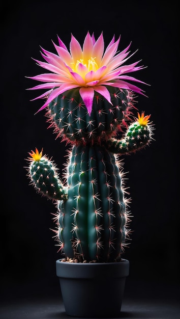 Título Cactus de néon de espinhos luminosos