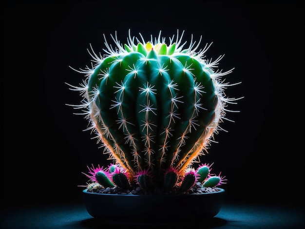 Título Cactus de néon de espinhos luminosos