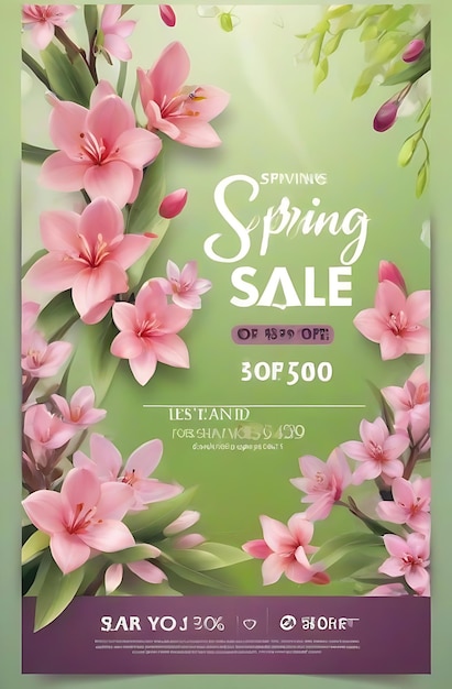 Foto título livre vector primavera venda flyer template design cativante para promoções sazonais