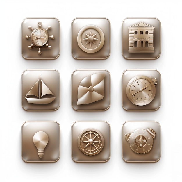 Foto títulos creativos de conjuntos de iconos para diseños de aplicaciones móviles