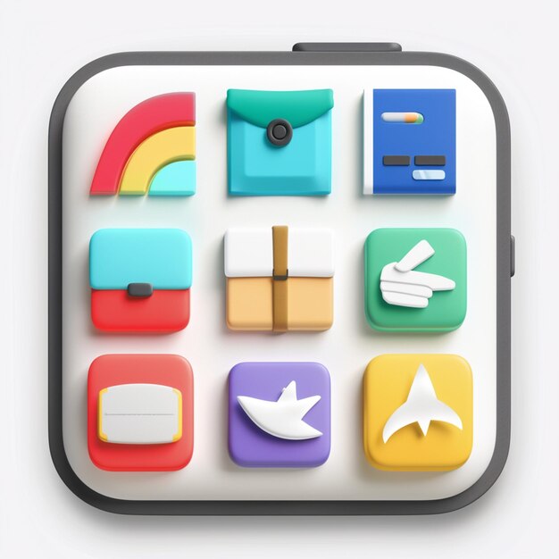 Títulos criativos de conjuntos de ícones para projetos de aplicativos móveis