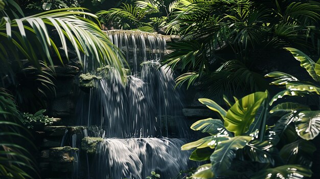 Foto tize redaktionsfoto, das die ruhige schönheit eines natürlichen wasserfalls einfängt