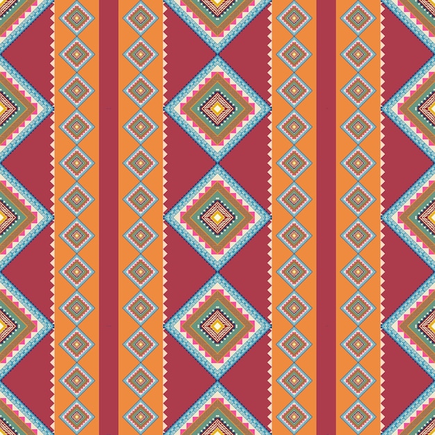 Étnico vintage retro oriental estilo geométrico padrão sem costura Abstrato tradicional folk Ikat trop