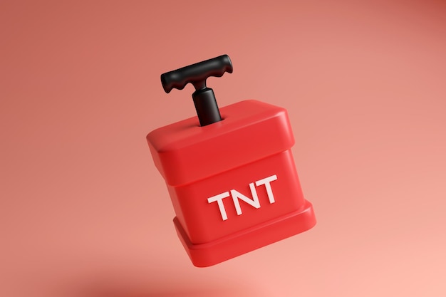 TNT-Bombe im 3D-Rendering-Design.