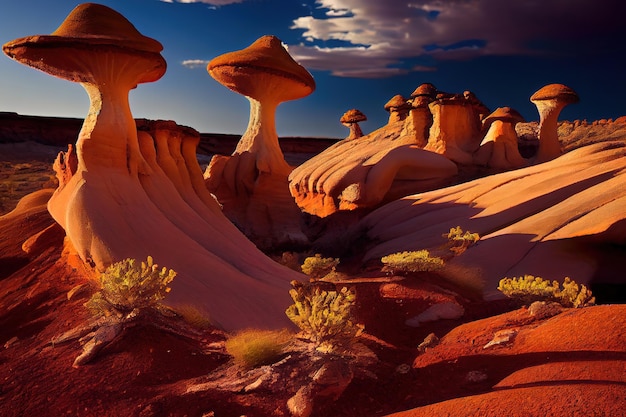 Toadstool Hoodoos Southern Utah Utah Estados Unidos de América Ai generativo