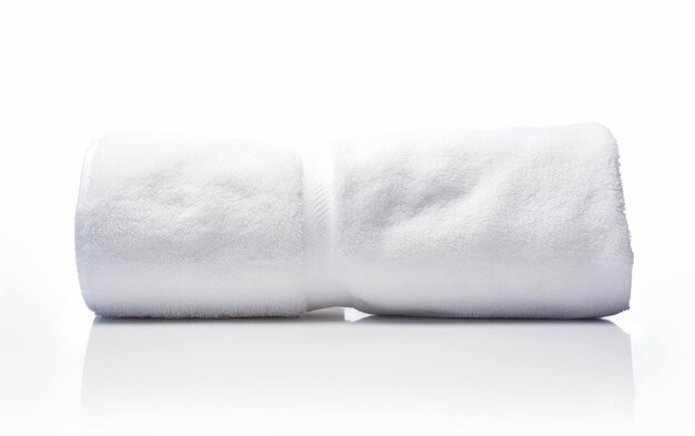 Foto toalha de fitness branca em close em fundo branco