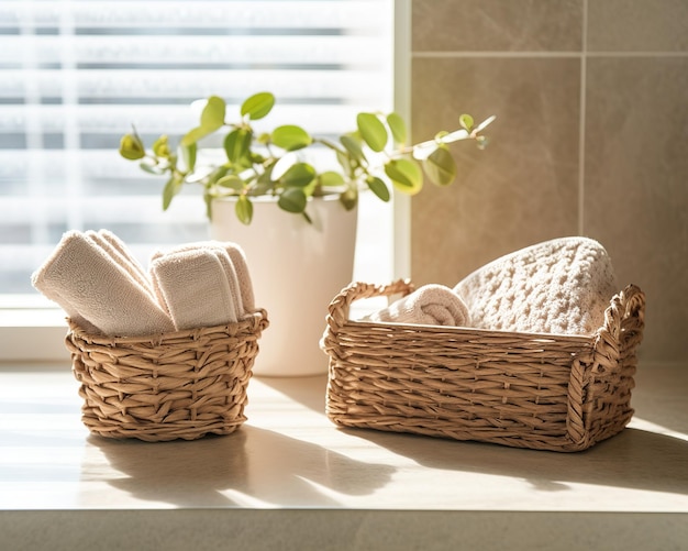 toalhas em uma casa de banho minimalista
