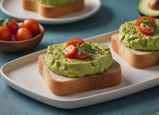 Toast de aguacate en primer plano