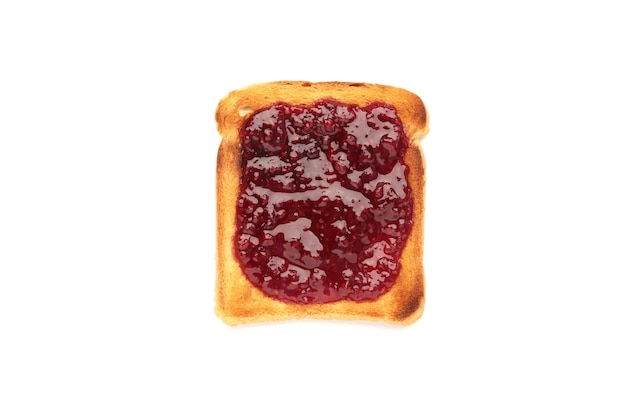 Toast mit Marmelade auf weißem Hintergrund