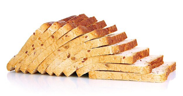 Toastbrot isoliert auf weiß