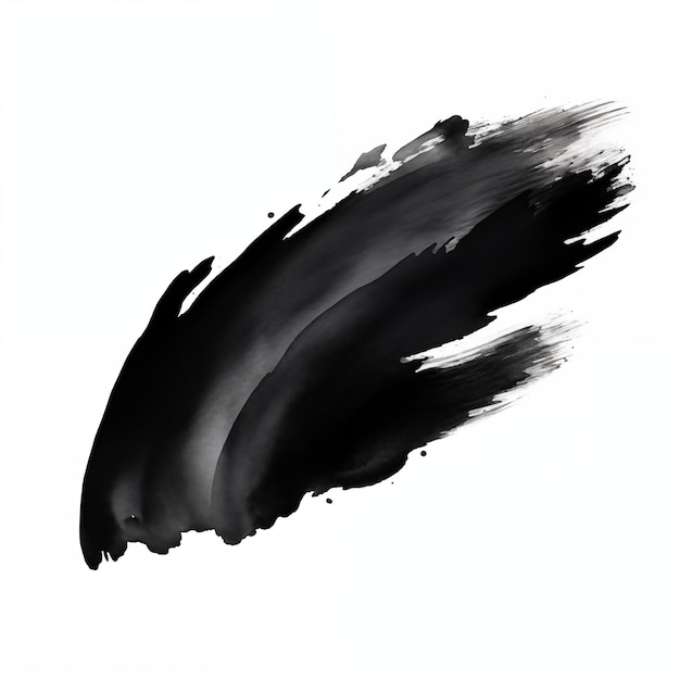 Toca de pincel de pintura negra