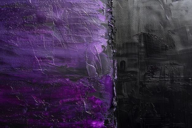 Foto toca de pincel púrpura audaz sobre un fondo negro profundo que invoca un sentido de expresión artística concepto de creatividad abstracta