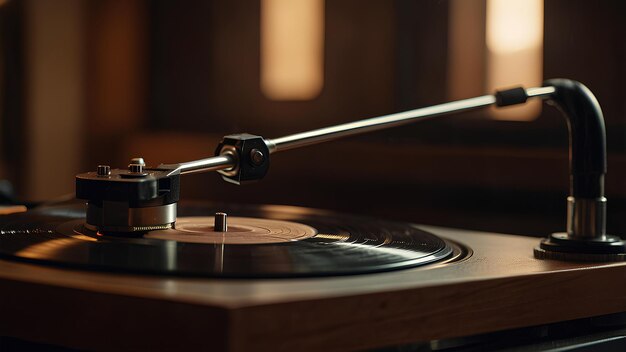 un tocadiscos con un tocadescos en el disco