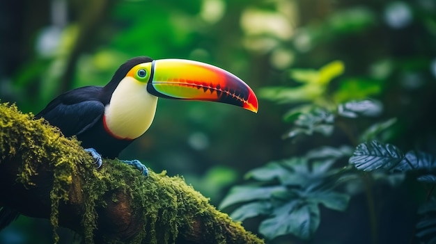 Tocán Ramphastos toco en cautiverio Parque de las Aves Foz do Iguacu Estado de Paraná Brasil América del Sur