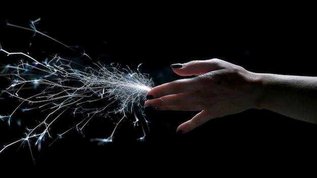 Tocar con la mano una chispa eléctrica