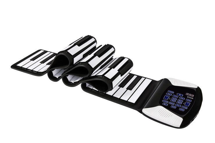 Foto tocar un piano de mano plegable