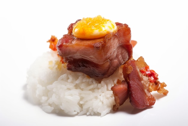 Tocino, un cerdo curado dulce servido con arroz con ajo y huevo Comida filipina Comida filipina