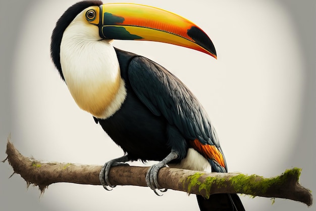 Toco tucano branco solitário