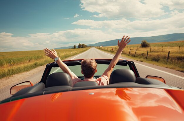 Toda la familia conduce durante el fin de semana La gente está sentada en el automóvil Turismo de viajes de ocio