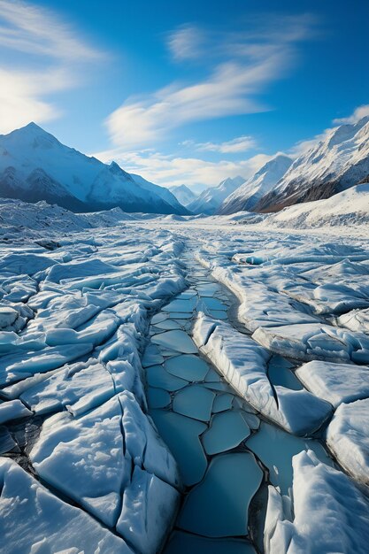 toda la longitud del flujo de hielo AI generativa