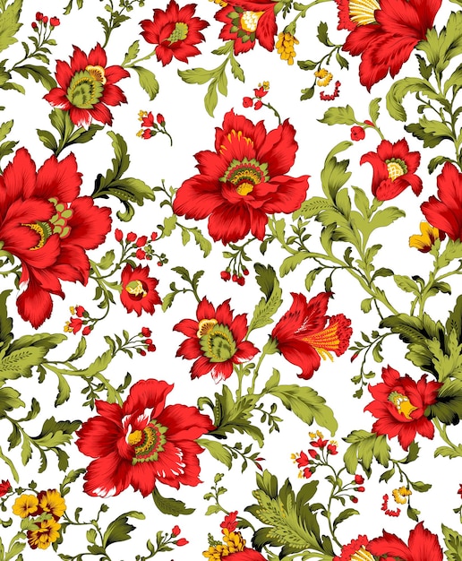 Todo el estampado de flores para uso textil. Patrón floral transparente para kurti, faldas y vestidos.