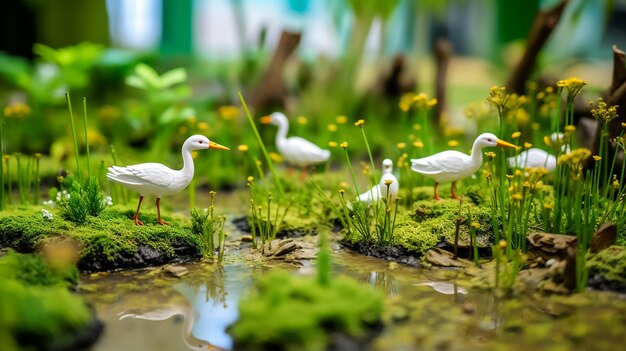 Foto todos com patos num lago