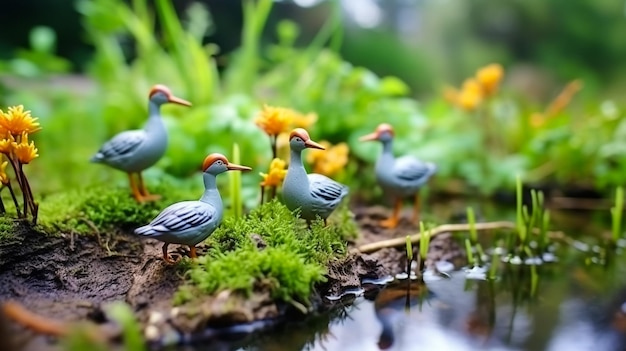 Foto todos com patos num lago