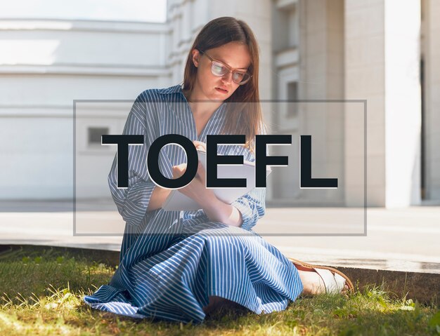 Foto toefl englischtest für sprachworttext