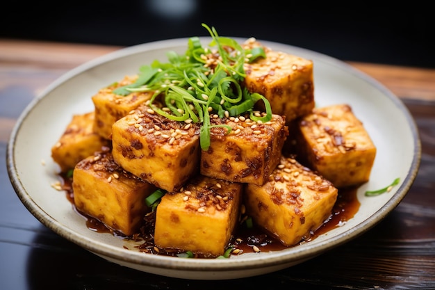 Tofu crocante assado Receita vegana Alimentação vegana