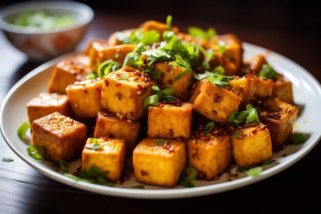 Tofu crocante assado Receita vegana Alimentação vegana