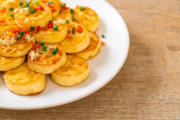 tofu de ovo frito com alho