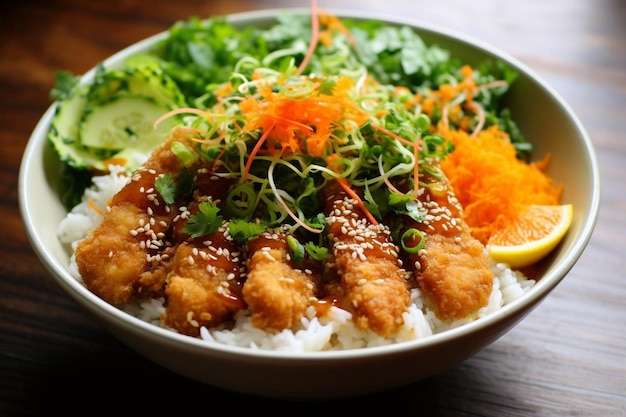 Tofu de soja Katsu Donburi