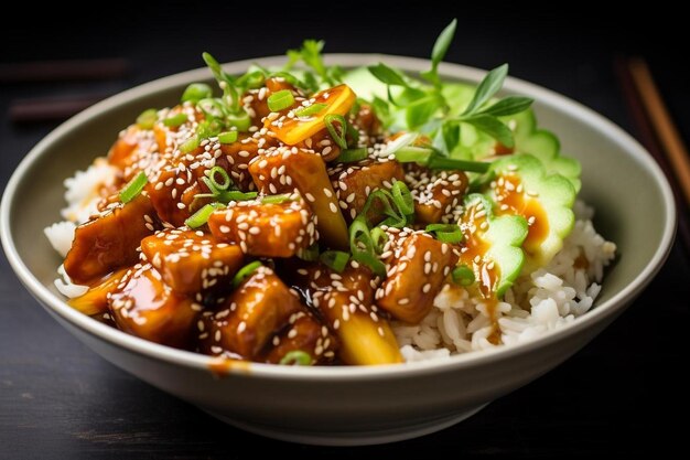 Tofu de soja Teriyaki Donburi