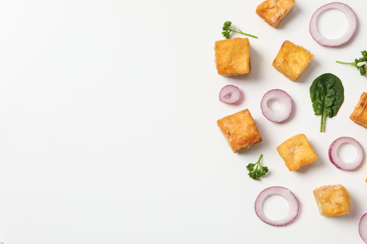 Tofu frito comida frita deliciosa y sabrosa