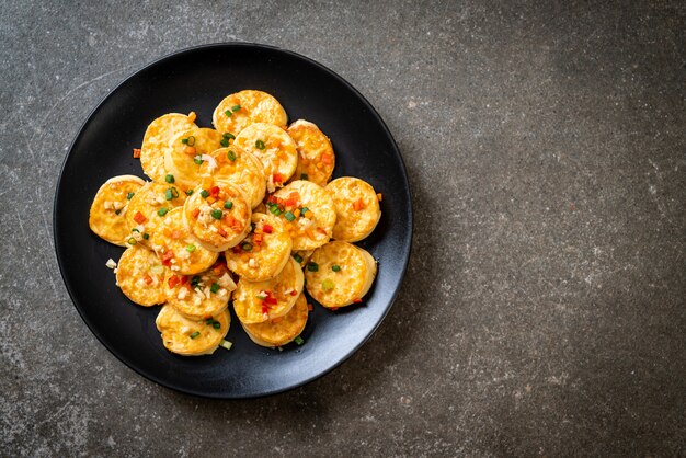 Tofu De Huevo Frito Suave Con Ajo