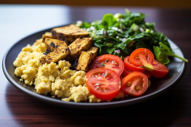 Un tofu vegano con agua para la boca.