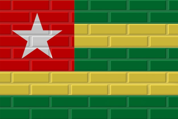 Togo Ziegel Flagge Illustration