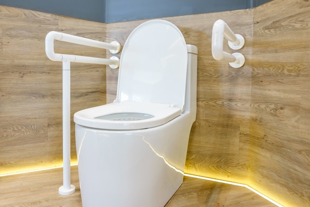 Toilette für ältere Menschen und Behinderte zur Unterstützung des Körpers und des Rutschschutzes