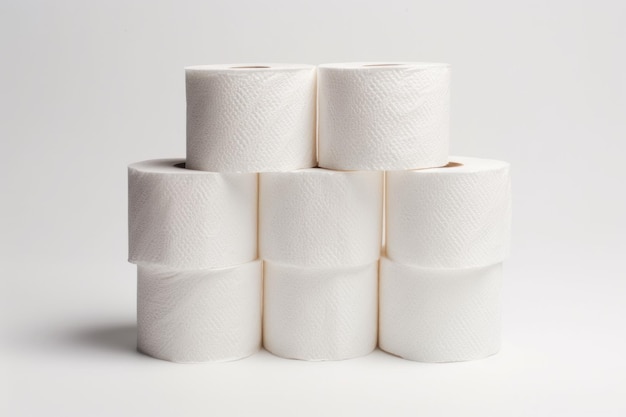 Toilettenpapierrolle isoliert auf weißem Hintergrund Generative KI
