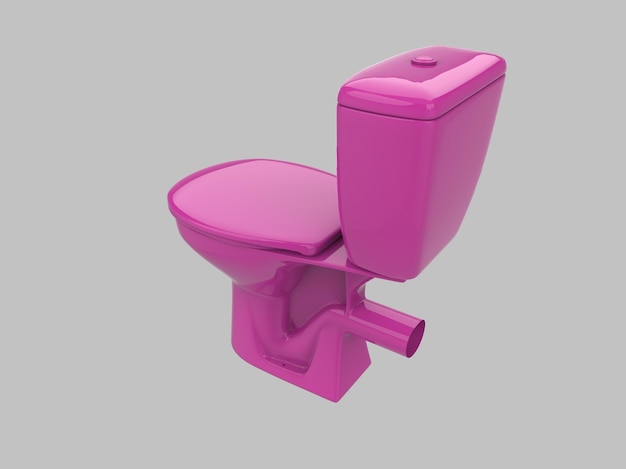 Toilettenschrank Badezimmer WC Wasser rosa 3D-Darstellung