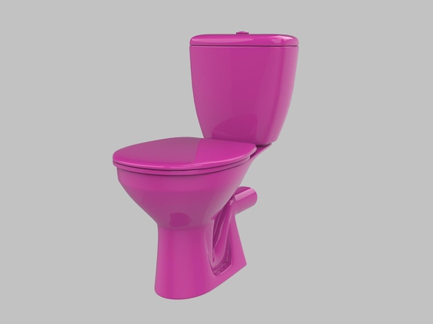 Toilettenschrank Badezimmer WC Wasser rosa 3D-Darstellung