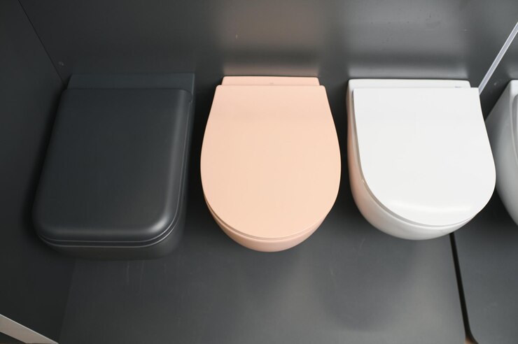Foto toilettenschüsseln in einem haushaltswarenladen