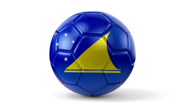 Tokelau Nationalflagge auf Fußball 3D-Darstellung