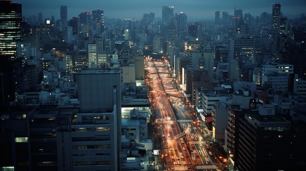 Tokio fotorrealista en la década de 1960 Personas, coches en las calles de Tokio Capturando el espíritu Japón