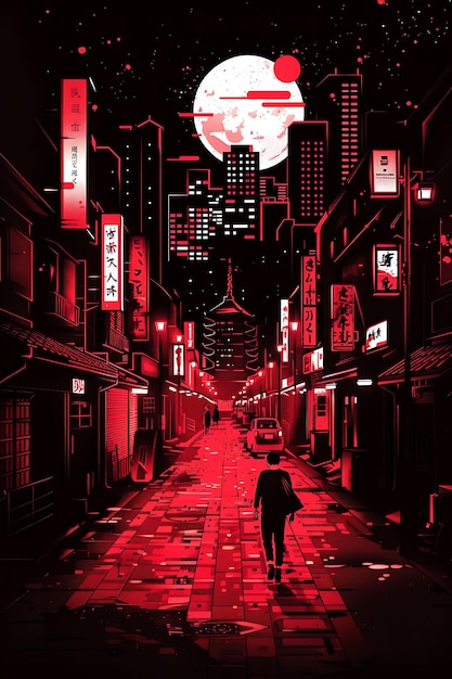 Tokyo com Manga Inspirado Street Scene e Shonen Jump One P Collage Contraste Conceito de Design de Arte