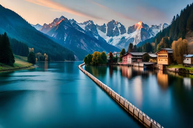 tolle Aussicht auf den Fluss und den Himmel