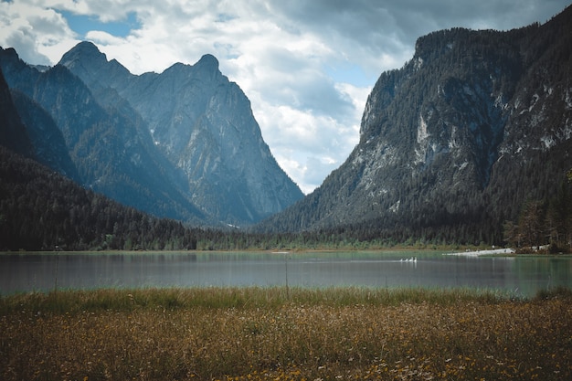 Tolle Aussicht auf den Toblachsee, im Trentino