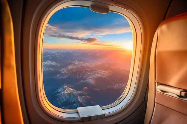 tolle Aussicht aus dem Flugzeugfenster