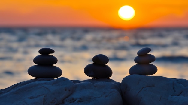 Foto tolle aussicht mit kieselsteinen am strand